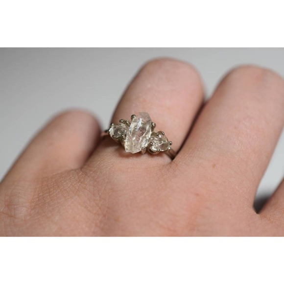 Engagement rings, raw diamond ring raw stone ring size 3 4 5 6 7 8 9 10 … - Picture 8 of 9